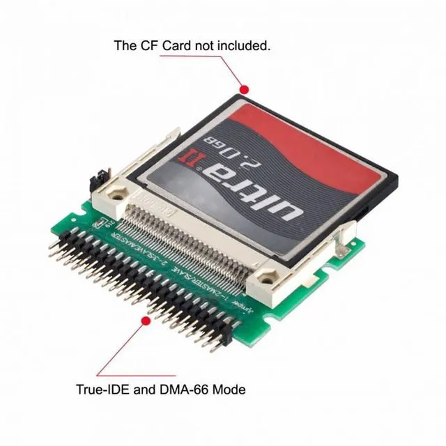 Alt view image 4 of 7 - WRIARICH CF Compact Flash Merory Card to Laptop 2.5" 44 Pins Male IDE Hard Disk Drive HDD SSD Adapter