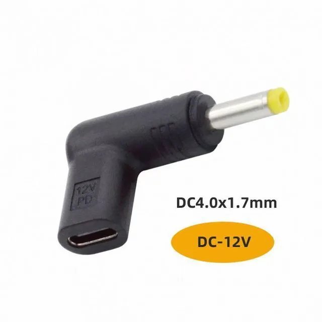 Main image of WRIARICH USB 3.1 Type-C USB-C Female to DC 12V 4.0x1.7mm Plug Adapter PD Emulator Trigger 90 Degree Angled