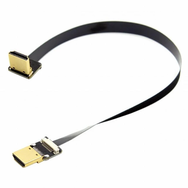 Alt view image 6 of 7 - WRIARICH CYFPV FPV HDMI Male to Down Angled 90D HDMI Male HDTV FPC Flat Cable for FPV HDTV Multicopter Aerial Photography (0.3M)