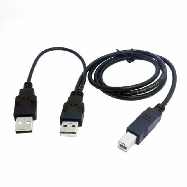 Main image of WRIARICH Dual USB 2.0 Male to Standard B Male Y Cable 80cm for Printer Scanner External Hard Disk Drive