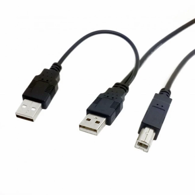 Alt view image 4 of 7 - WRIARICH Dual USB 2.0 Male to Standard B Male Y Cable 80cm for Printer Scanner External Hard Disk Drive