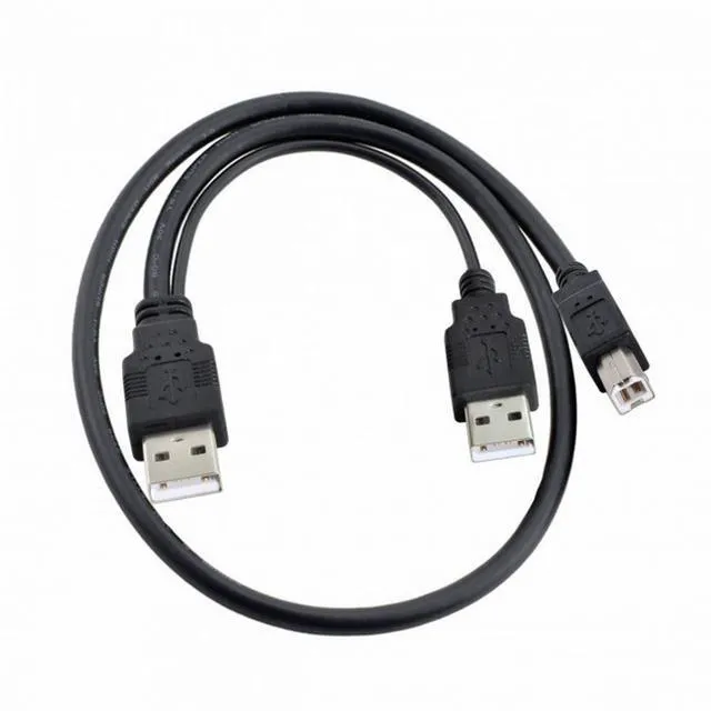 Alt view image 5 of 7 - WRIARICH Dual USB 2.0 Male to Standard B Male Y Cable 80cm for Printer Scanner External Hard Disk Drive