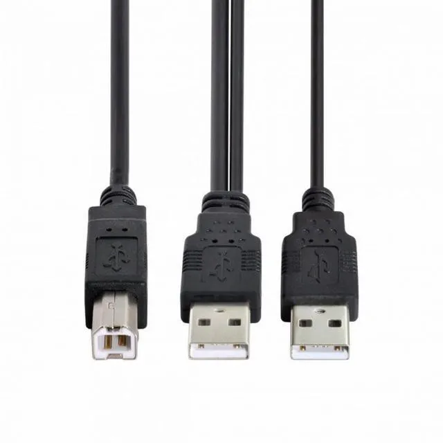 Alt view image 7 of 7 - WRIARICH Dual USB 2.0 Male to Standard B Male Y Cable 80cm for Printer Scanner External Hard Disk Drive