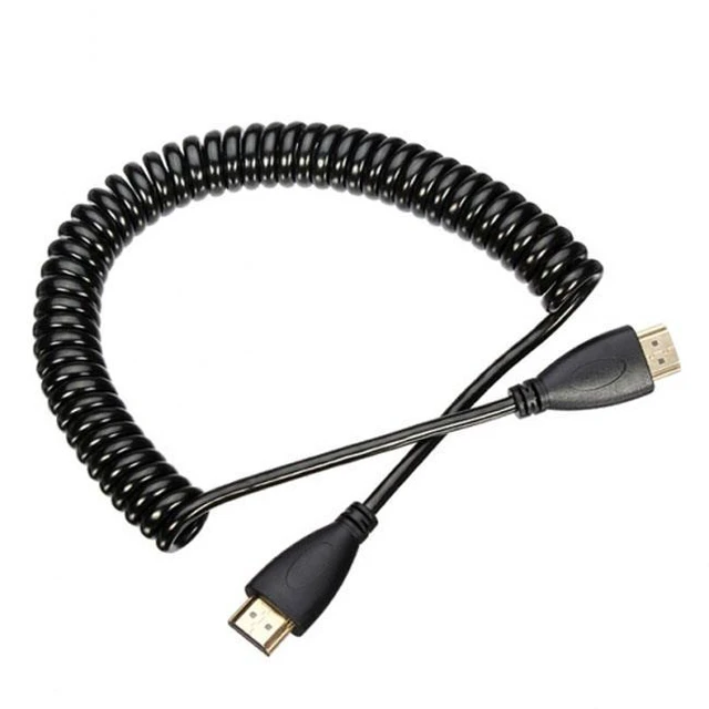 Alt view image 2 of 5 - WRIARICH HD-111-BK Black HDMI Male to HDMI Male Stretch Spring Cable for HDTV DVB DVD PC 1080p 4ft