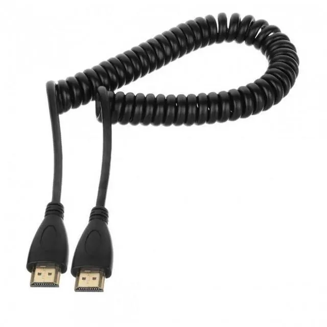 Alt view image 3 of 5 - WRIARICH HD-111-BK Black HDMI Male to HDMI Male Stretch Spring Cable for HDTV DVB DVD PC 1080p 4ft