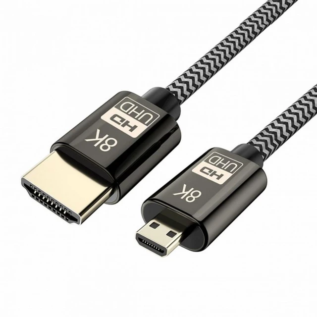 Main image of WRIARICH Micro HDMI to HDMI 2.1 Ultra-HD UHD 8K 60hz 4K 120hz Cable 48Gbs HDMI Cord for Camera Tablet