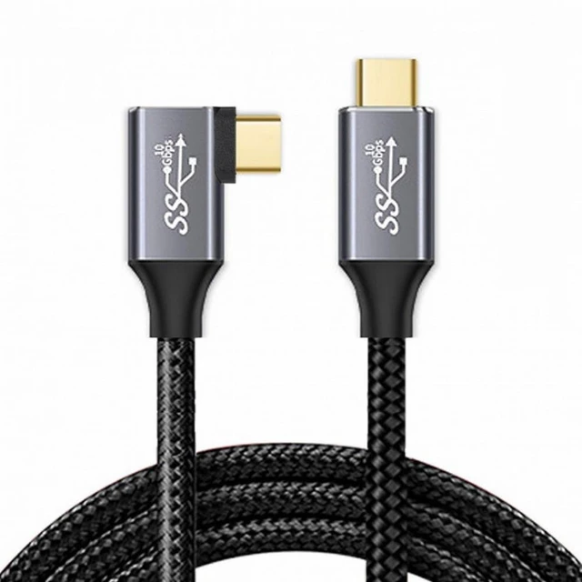 Alt view image 2 of 7 - WRIARICH90 Degree Right Angled Type-C USB-C Male to Male USB3.1 10Gbps 100W Data Cable for Laptop Phone