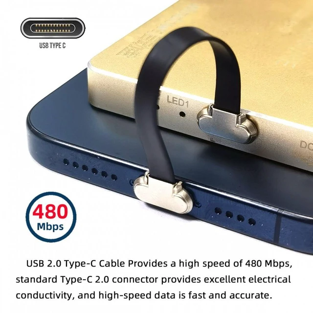 Alt view image 4 of 7 - WRIARICH Angled USB-C Type C to USB-C Ultra Slim Flat Power USB2.0 Data Cable 65W Fast Charge for Laptop Tablet Phone