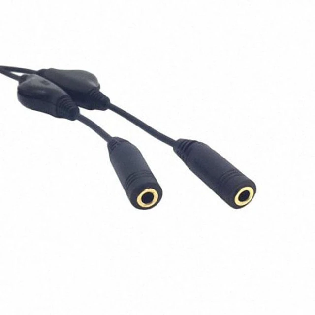 Alt view image 5 of 7 - WRIARICH 3.5mm Stereo Male to Double 3.5mm Female Audio Headphone Y Splitter Cable with Volume Control Switch