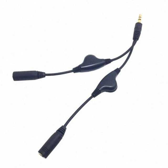 Alt view image 7 of 7 - WRIARICH 3.5mm Stereo Male to Double 3.5mm Female Audio Headphone Y Splitter Cable with Volume Control Switch