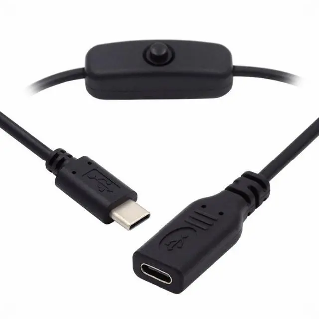 Alt view image 2 of 7 - WRIARICH USB-C Extension Cable with On Off Power Switch Button USB Type-C Male to Female for Laptop Keyboard Raspberry Pi 4B