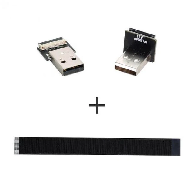 Alt view image 6 of 6 - WRIARICH 0.5M Down Angled USB 2.0 Type-A Male to Type-A Male Data Flat Slim FPC Cable 90 Degree for FPV & Disk & Scanner & Printer