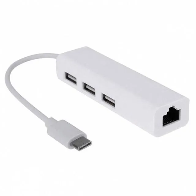 Alt view image 3 of 6 - WRIARICH USB 3.1 Type C USB-C Multiple 3 Ports Hub with Ethernet Network LAN Adapter For Mac & Laptop