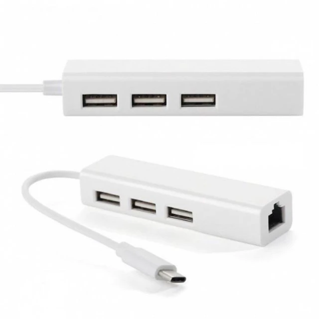 Alt view image 2 of 6 - WRIARICH USB 3.1 Type C USB-C Multiple 3 Ports Hub with Ethernet Network LAN Adapter For Mac & Laptop