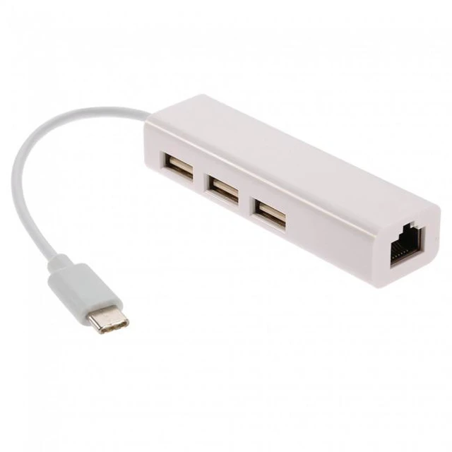 Main image of WRIARICH USB 3.1 Type C USB-C Multiple 3 Ports Hub with Ethernet Network LAN Adapter For Mac & Laptop