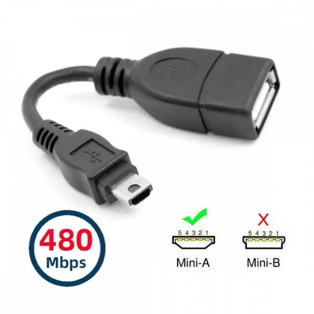 Alt view image 5 of 7 - WRIARICH VMC-UAM1 USB 2.0 OTG Cable Mini A Type Male to USB Female Host for Sony Handycam PDA Phone