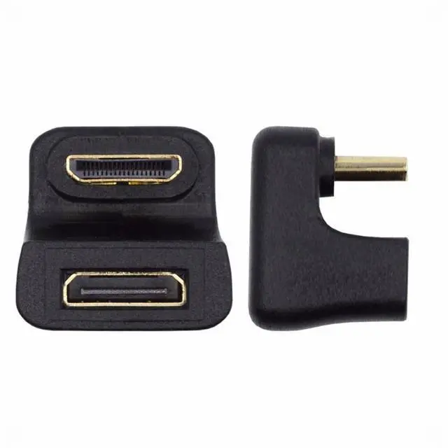 Alt view image 2 of 7 - WRIARICH 360 Degree Down Opposite U Shape Back Angled Mini HDMI 1.4 Male to Mini Female Extension Adapter Converter
