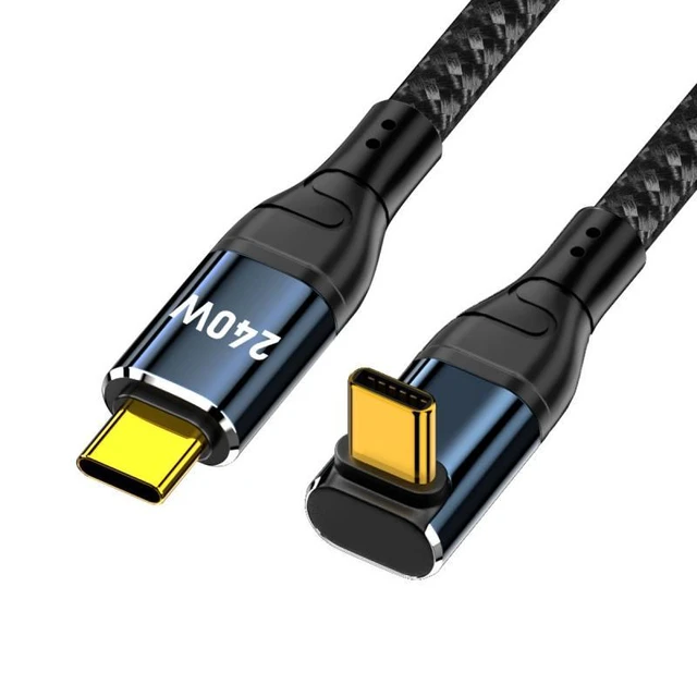 Alt view image 2 of 7 - WRIARICH 0.5M USB-C 240W Type-C Cable 480Mbps 48V 5A Up Down Angled 90 Degree Compatible with USB2.0 100W Charging for Laptop Tablet Phone