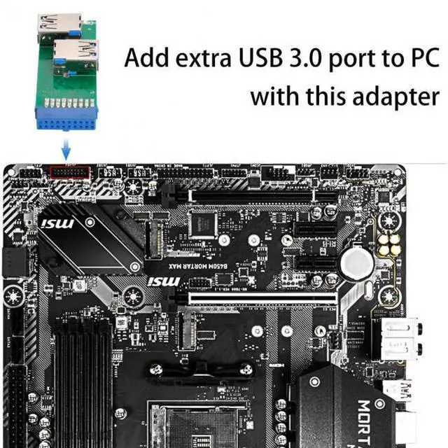 Alt view image 5 of 7 - WRIARICH Dual Side USB 3.0 A Type Female to Motherboard 20Pin 19 Pin Box Header Slot Adapter PCBA with LED