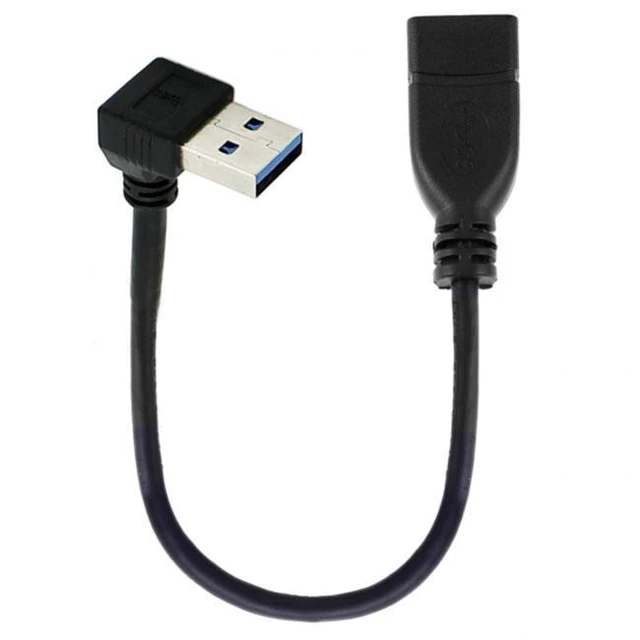Alt view image 2 of 6 - WRIARICH Up Angled USB 3.0 Type-A Male to USB 3.0 Type-A Female Extension Cable 20cm 5Gbps 90 Degree
