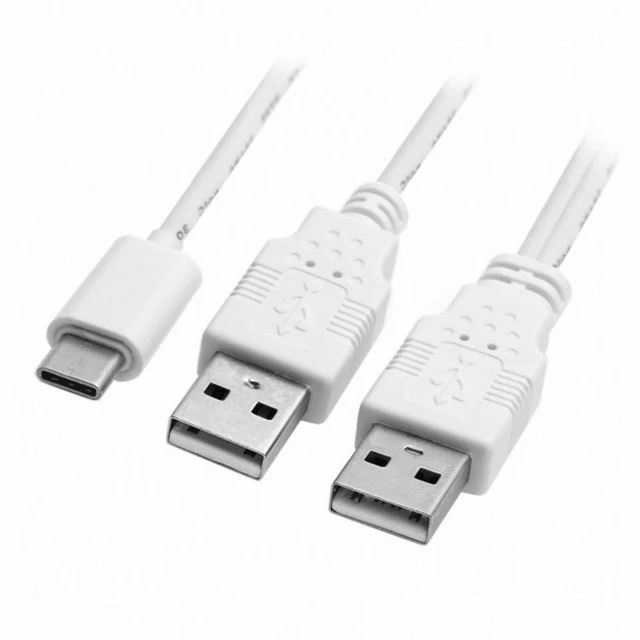 Alt view image 5 of 6 - WRIARICH 480Mbps USB 3.1 Type-C USB-C to Dual A Male Extra Power Data Y Cable for Cell Phone Hard Disk