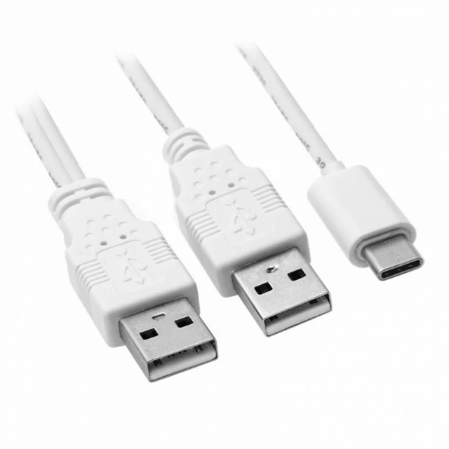 Alt view image 6 of 6 - WRIARICH 480Mbps USB 3.1 Type-C USB-C to Dual A Male Extra Power Data Y Cable for Cell Phone Hard Disk