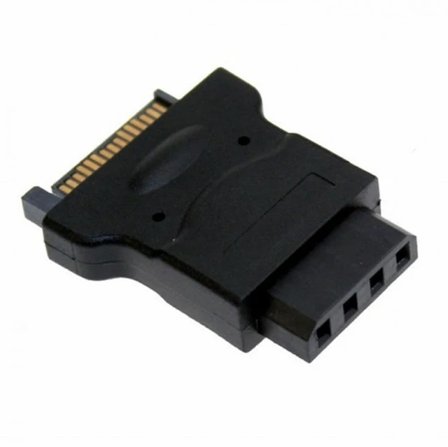 Main image of WRIARICH 15Pin SATA Male Power Cable to Molex 4-pin IDE Hard Disk Drive Power Adapter