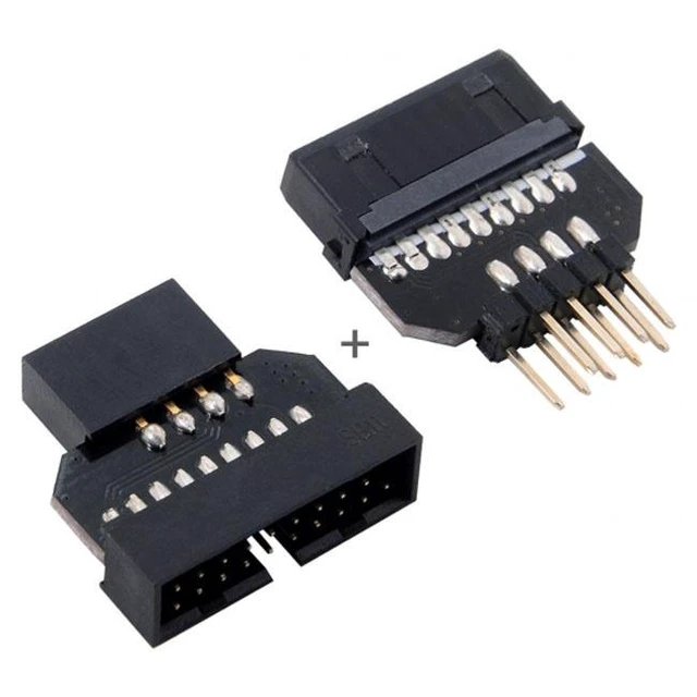 Alt view image 5 of 6 - WRIARICH 1set Reversible USB 2.0 9Pin Housing to Motherboard USB 3.0 20pin Header Female Adapter U2-026