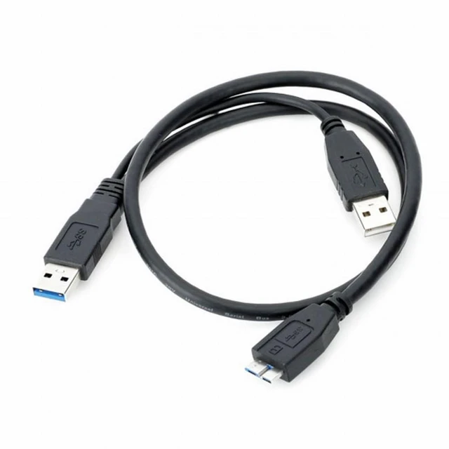 Alt view image 3 of 5 - WRIARICH Dual USB3.0 A Male to Micro USB 3.0 Y cable with Extra Power for Mobile HDD