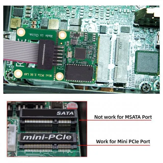 Alt view image 7 of 7 - WRIARICH 2500Mbps 2.5Gbps to Mini PCI-E PCI Express GBE Gigabit 1000Mbps Ethernet Network LAN Cable Adapter for Desktop Motherboard