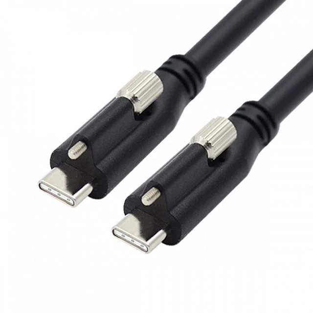 Main image of WRIARICH USB 3.1 Type-C Locking to Locking USB-C Data Power Cable for Camera With Single Panel Mount Screw Connector (3.0m)