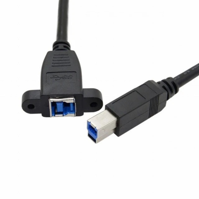 Alt view image 3 of 7 - WRIARICH Super Speed USB 3.0 Back Panel Mount B Female To Male B Type Extension Cable 0.5m