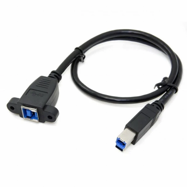 Alt view image 2 of 7 - WRIARICH Super Speed USB 3.0 Back Panel Mount B Female To Male B Type Extension Cable 0.5m