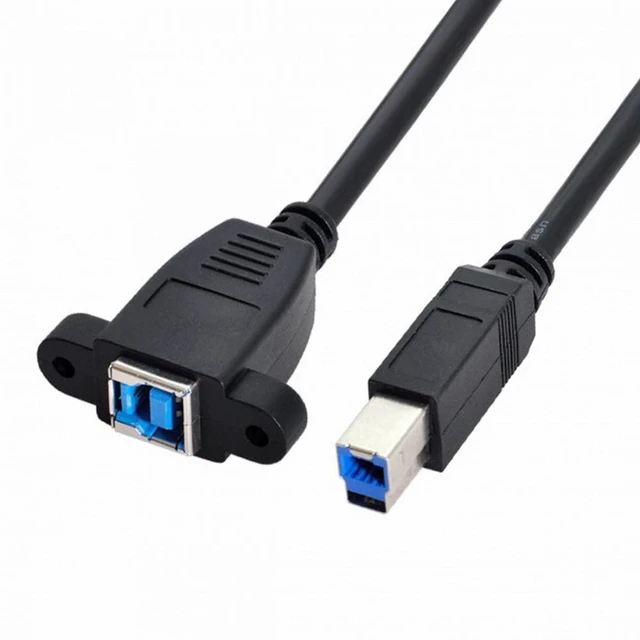Alt view image 4 of 7 - WRIARICH Super Speed USB 3.0 Back Panel Mount B Female To Male B Type Extension Cable 0.5m