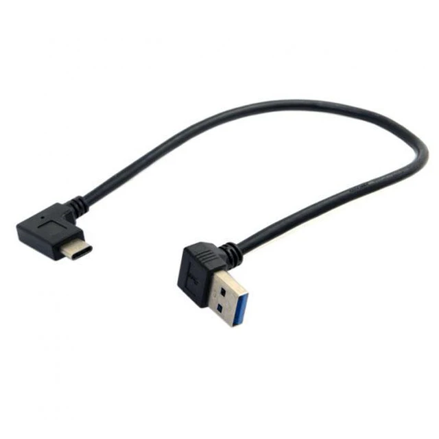 Alt view image 5 of 5 - WRIARICH UC-089-DN Reversible USB 3.1 USB-C Angled to 90 Degree Down Angled A Male Data Cable for MacbookTabletMobile Phone