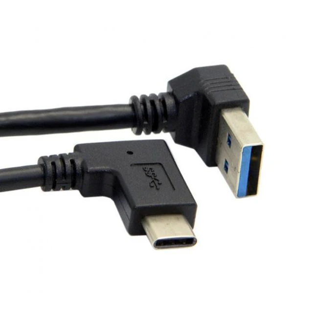 Alt view image 4 of 5 - WRIARICH UC-089-DN Reversible USB 3.1 USB-C Angled to 90 Degree Down Angled A Male Data Cable for MacbookTabletMobile Phone