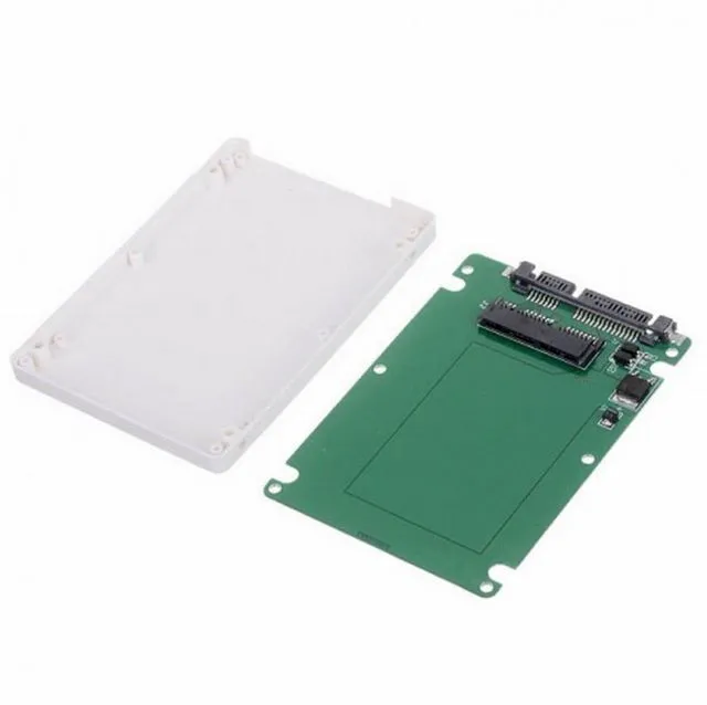 Alt view image 2 of 7 - WRIARICH 1.8" Micro SATA 16pin SSD to 2.5" SATA 22pin 7+15 hard disk case Enclosure White 7mm height