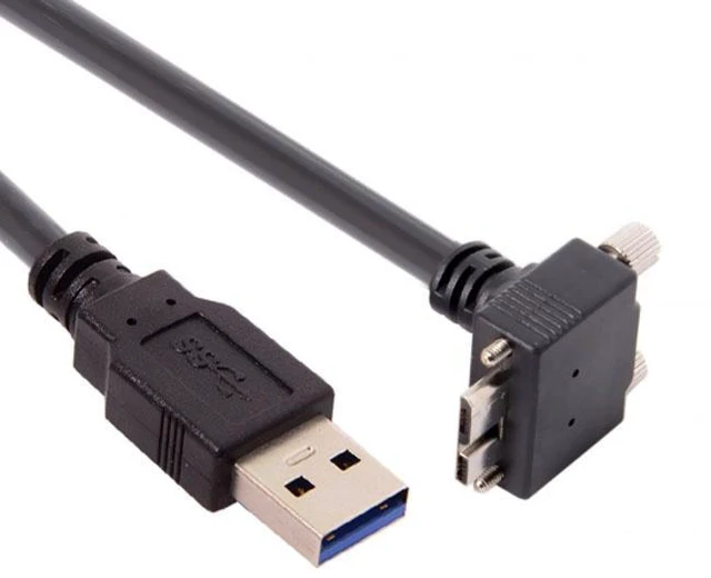 Main image of WRIARICH 1.2m 90 Degree Up Angled Micro USB Screw Mount to 3.0 Data Cable for Industrial Camera U3-044-UP-1.2M