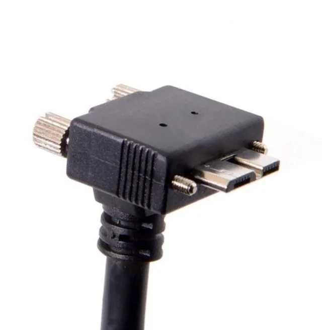 Alt view image 4 of 5 - WRIARICH 1.2m 90 Degree Up Angled Micro USB Screw Mount to 3.0 Data Cable for Industrial Camera U3-044-UP-1.2M