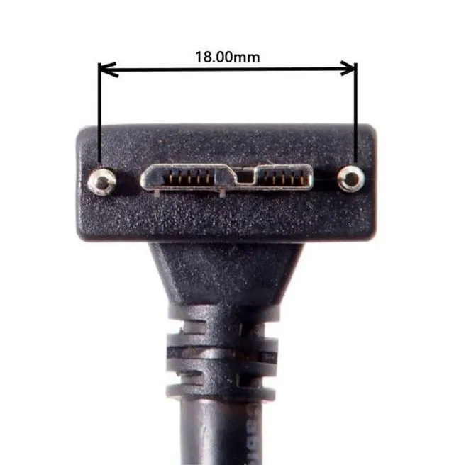 Alt view image 5 of 5 - WRIARICH 1.2m 90 Degree Up Angled Micro USB Screw Mount to 3.0 Data Cable for Industrial Camera U3-044-UP-1.2M