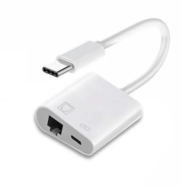 Main image of WRIARICH Type C USB-C to 100Mbps Networking RJ45 with PD Power Charge Adapter Compatible with Laptop Tablet Phone