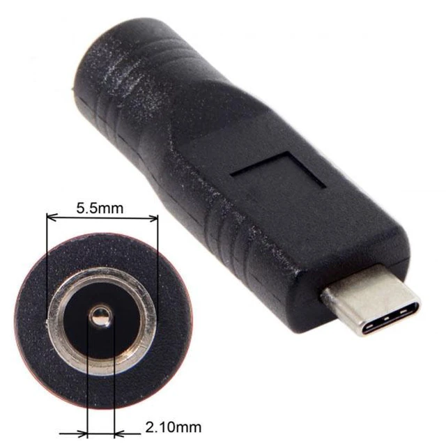 Alt view image 2 of 5 - WRIARICH Jack 5.5*2.1mm Input to USB-C Type-C Plug Adapter UC-211-5521MM