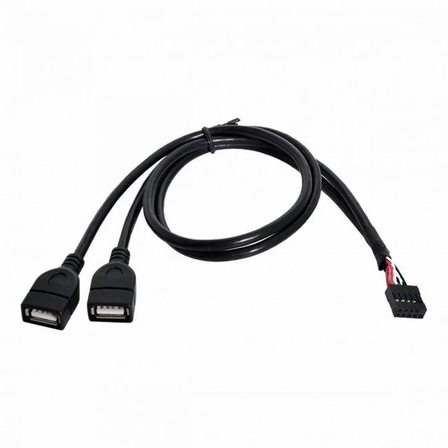 Alt view image 3 of 7 - WRIARICH USB 9Pin 10Pin Motherboard Female Header to Dual USB 2.0 Female Adapter Cable 50cm