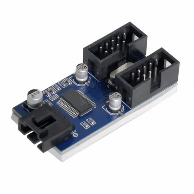 Alt view image 2 of 7 - WRIARICH Motherboard 9pin USB 2.0 Header 1 to 2 Female Extension Cable HUB Connector Adapter Port Multilier