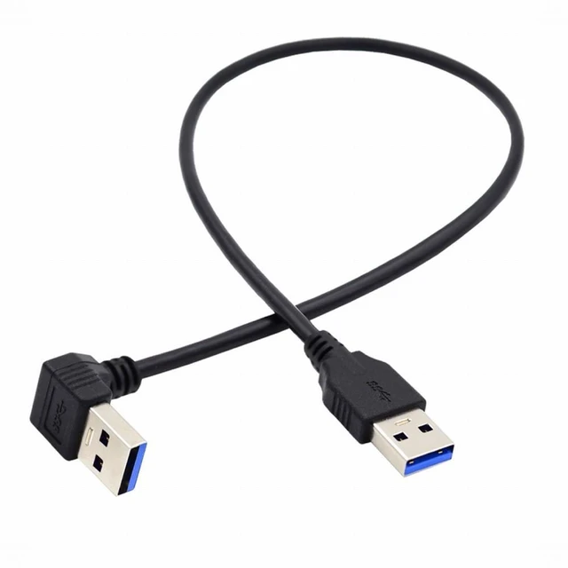 Alt view image 2 of 7 - WRIARICH Angled USB 3.0 Type-A Male to Straight 3.0 Type-A Male Data 5Gbps Cable 90 Degree Down Angled 40cm