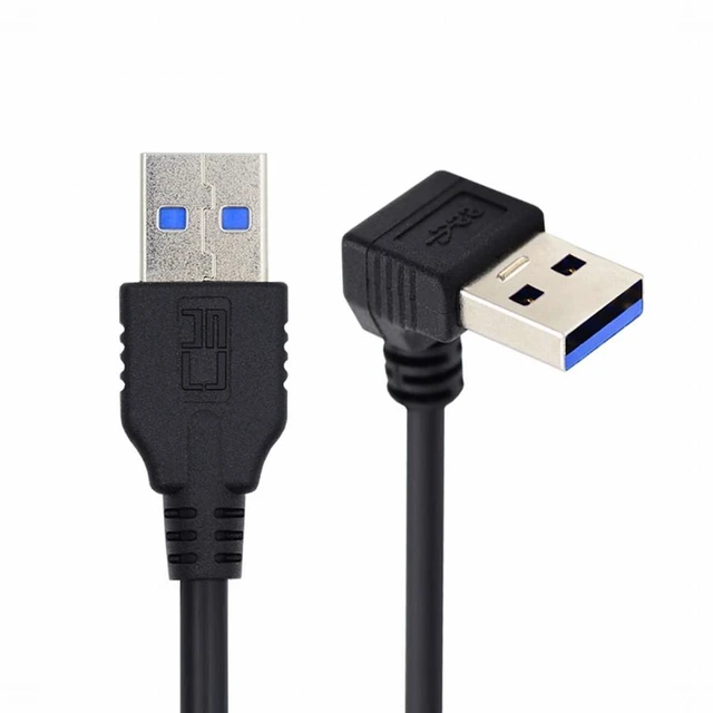 Main image of WRIARICH Angled USB 3.0 Type-A Male to Straight 3.0 Type-A Male Data 5Gbps Cable 90 Degree Down Angled 40cm