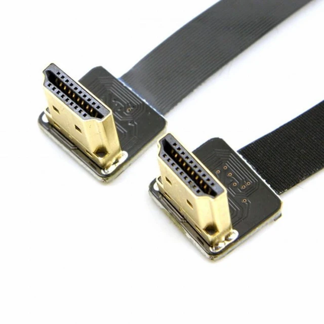 Alt view image 2 of 7 - WRIARICH CYFPV Dual 90 Degree Up Angled HDMI Type A Male to Male HDTV FPC Flat Cable for FPV HDTV Multicopter Aerial Photography (0.5M)