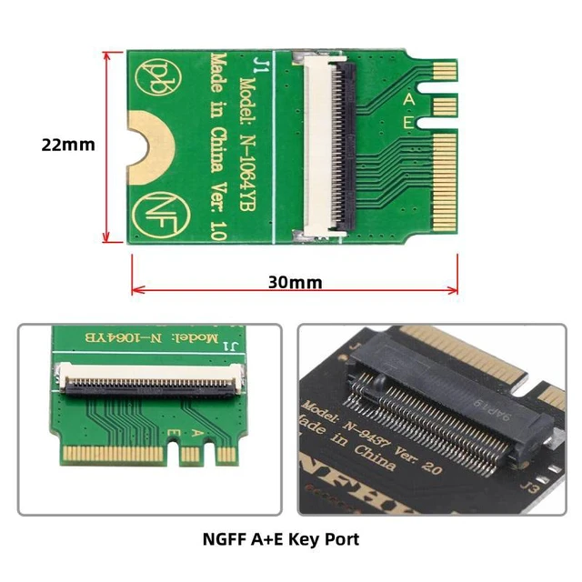 Alt view image 6 of 7 - WRIARICH Mini PCI-E PCI Express & NGFF A+E Key to SATA 3.0 Four Ports Adapter Cable 6Gbps Hard Drive Extension Card for SSD
