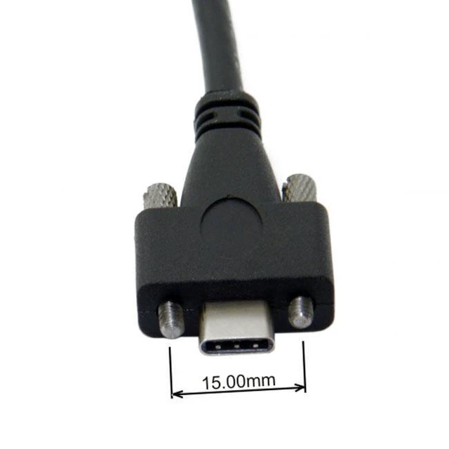 Alt view image 2 of 7 - WRIARICH USB 3.1 Type-C Dual Screw Locking to Standard USB3.0 Data Cable 5.0M 2m 3m Panel Mount Type