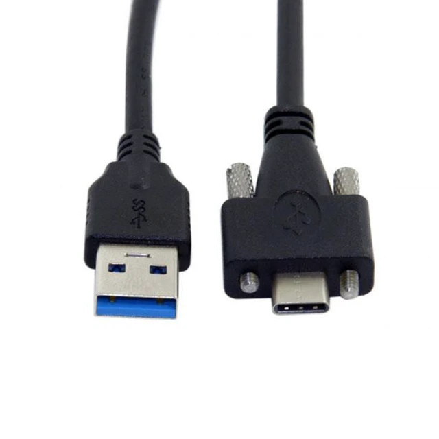 Alt view image 3 of 7 - WRIARICH USB 3.1 Type-C Dual Screw Locking to Standard USB3.0 Data Cable 5.0M 2m 3m Panel Mount Type